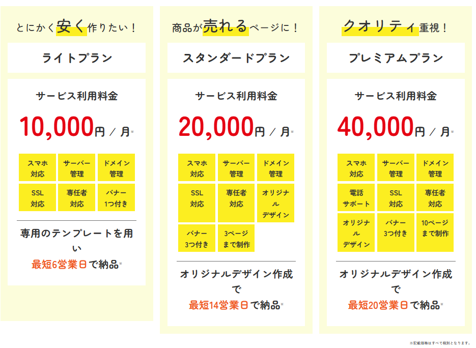 サクペジのホームページ制作料金